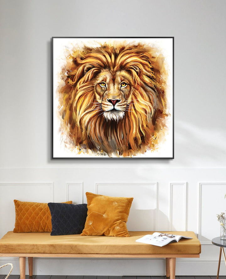 León Majestuoso — cuadro animalier sobre lienzo canvas, Massinart