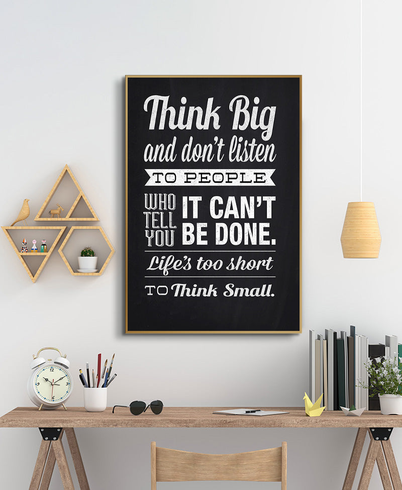 Decoración interior con cuadro inspirador Think Big estética contemporánea Massinart