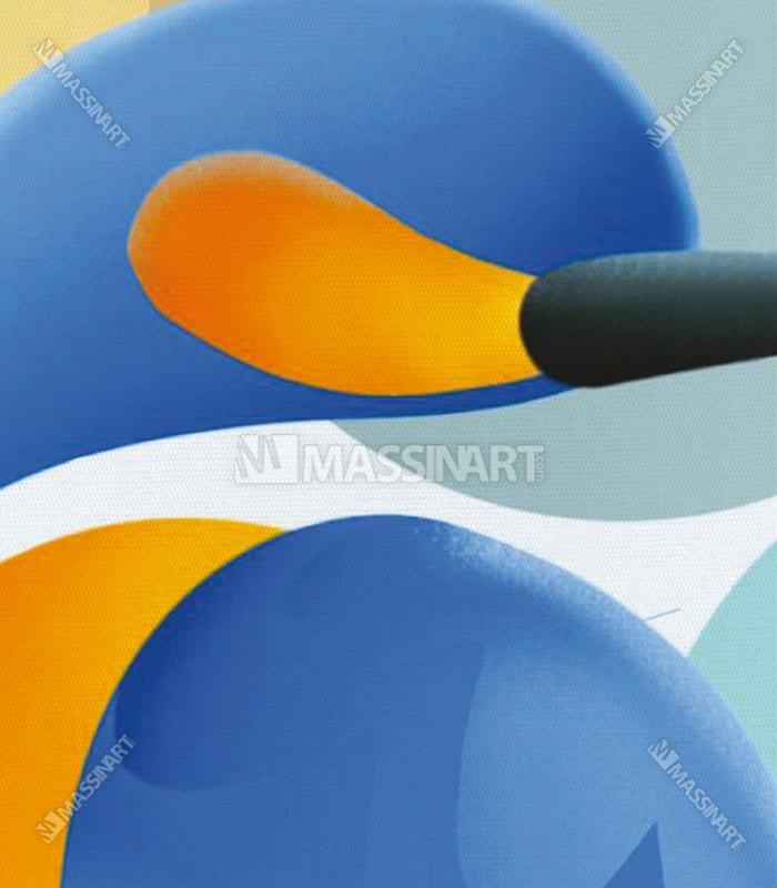 Ilustración Bluebird enmarcada — cuadro decorativo pájaro azul para interior moderno — Massinart