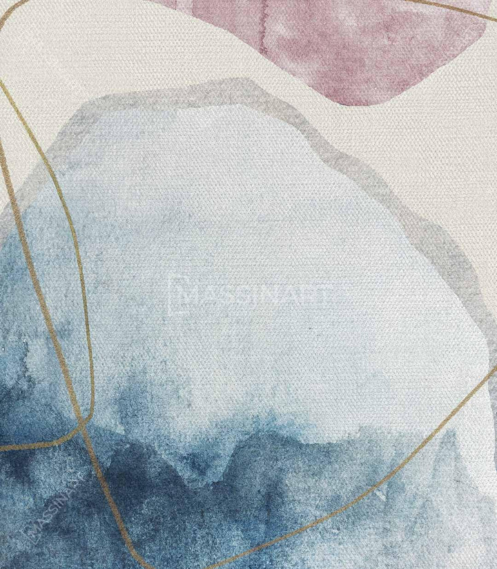 Cuadro abstracto díptico pastel — lienzo olas salón moderno Massinart
