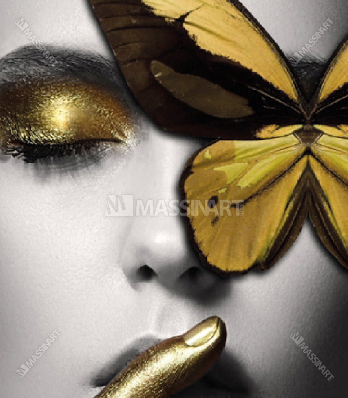 Cuadro Fashion dorado Massinart — embalaje de envío listo para colgar
