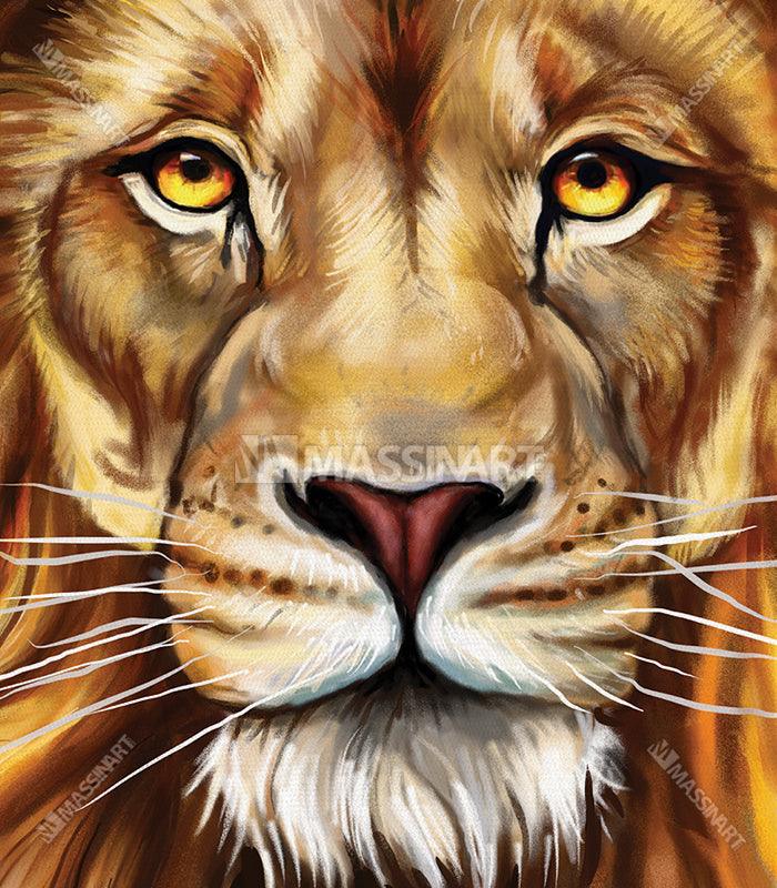 Cuadro León Majestuoso en decoración de salón moderno — Massinart