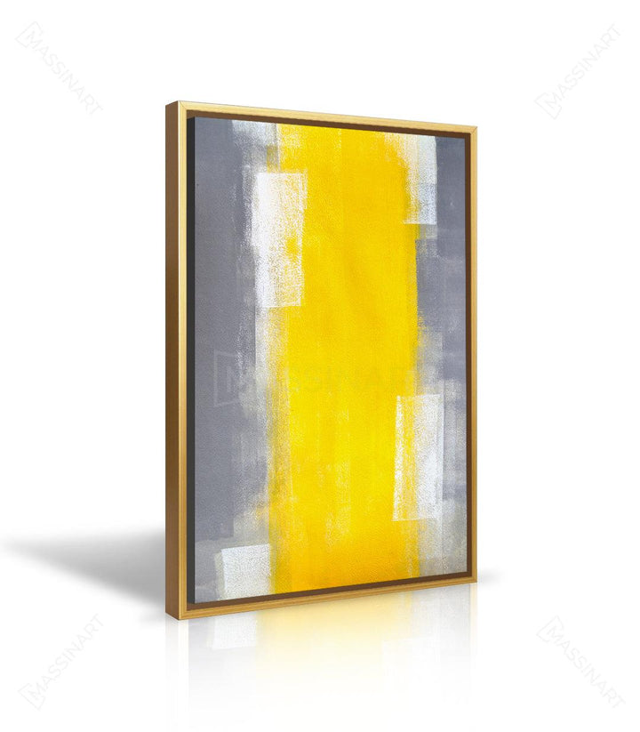 Decoración contemporánea — cuadro geométrico abstracto en amarillo, blanco y gris — Massinart