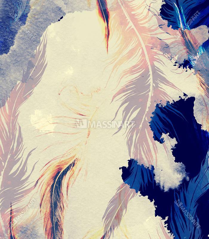 Cuadro Feathers Abstract Massinart — embalaje de envío listo para colgar