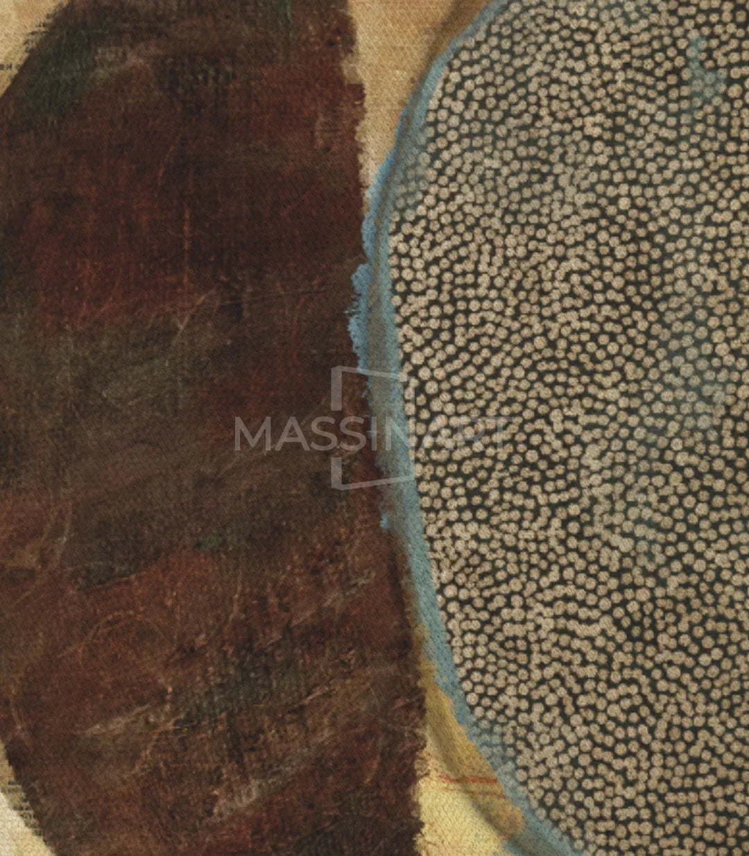 Tríptico Boho Massinart — formas geométricas orgánicas con textura mixta