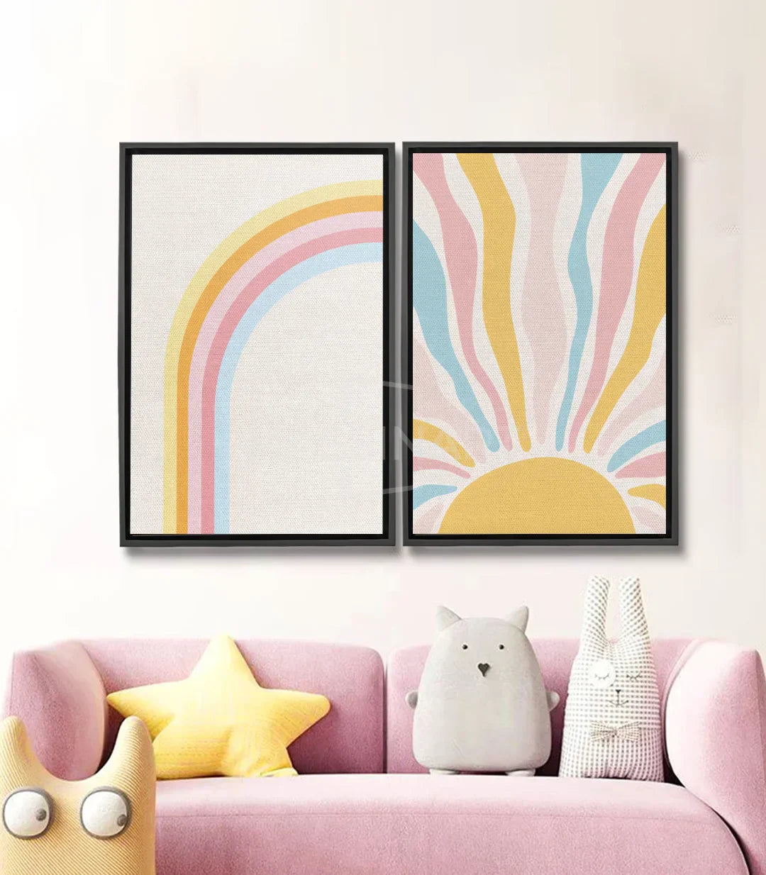 Cuadro Sunny Future sol minimalista para habitación infantil — Massinart