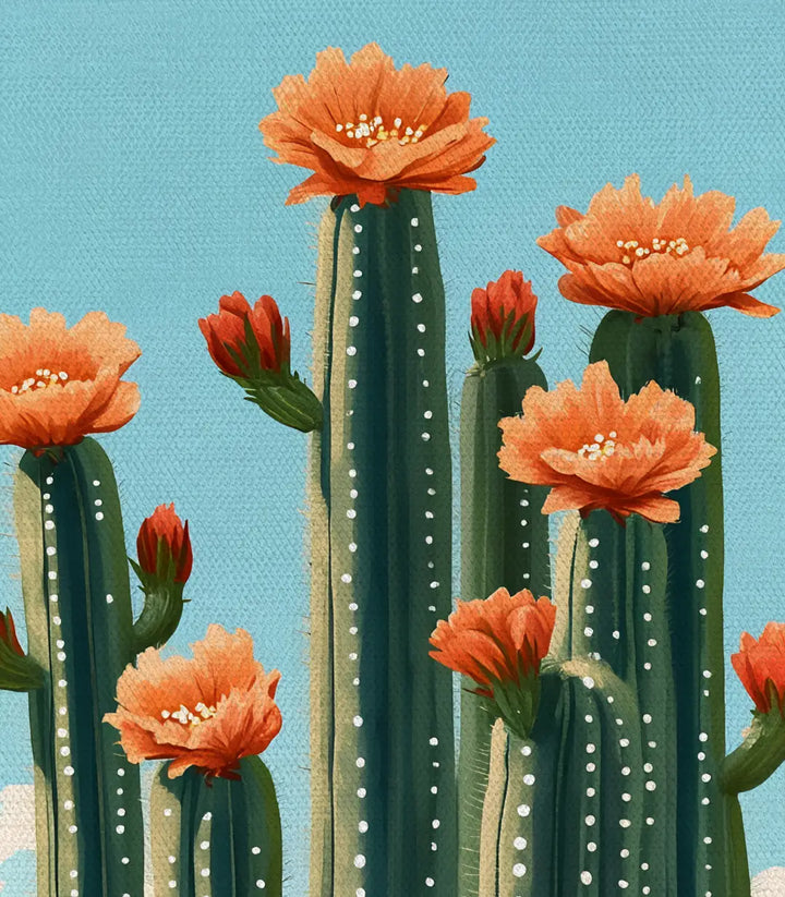 Cuadro Floral Cactus Massinart — vista salón estilo contemporáneo