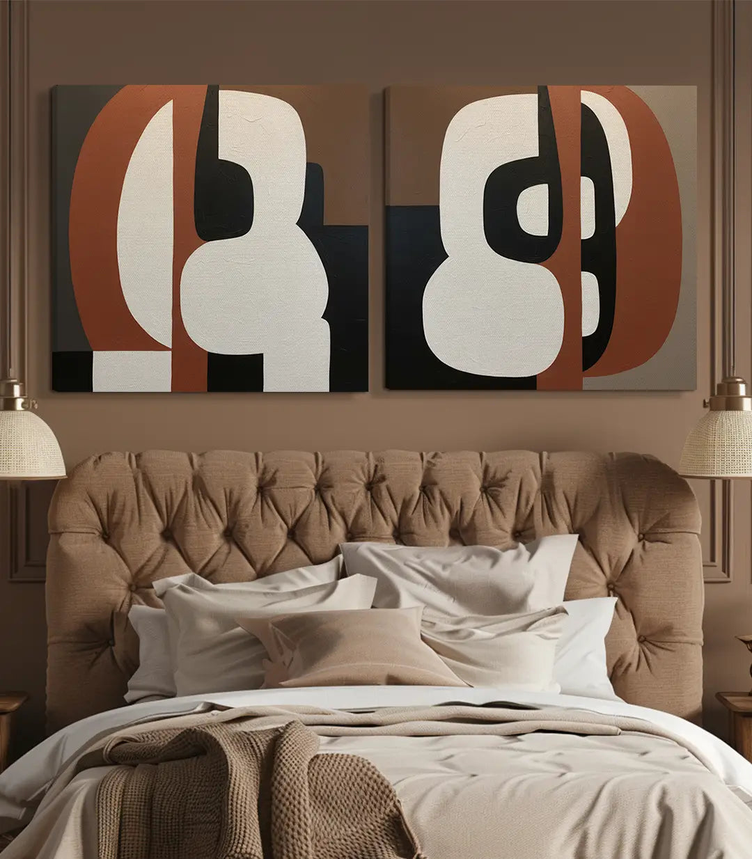 Detalle de textura del cuadro abstracto Clay Abstraction estilo minimalista, Massinart