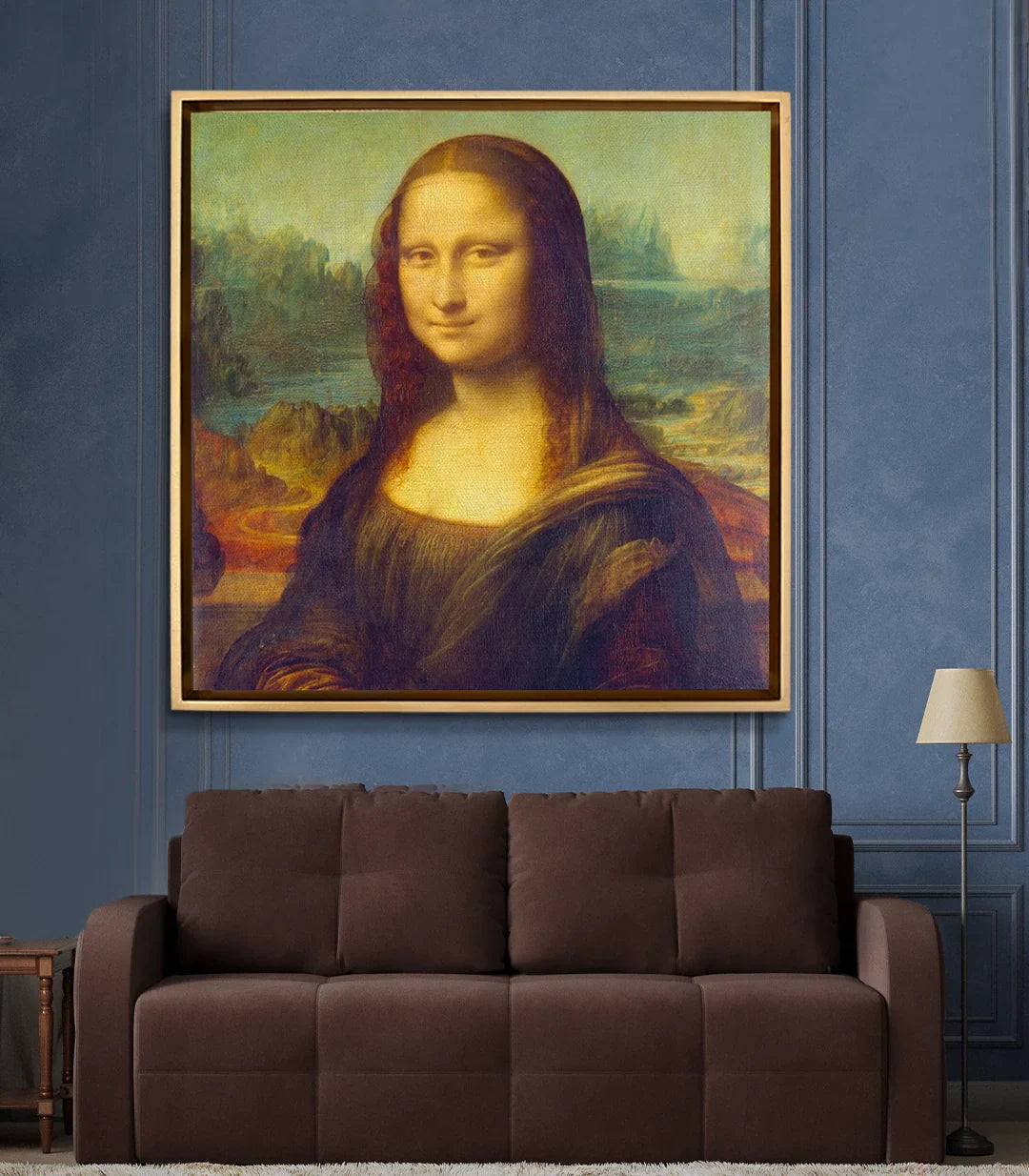 Cuadro La Gioconda sobre escritorio en interior elegante Massinart