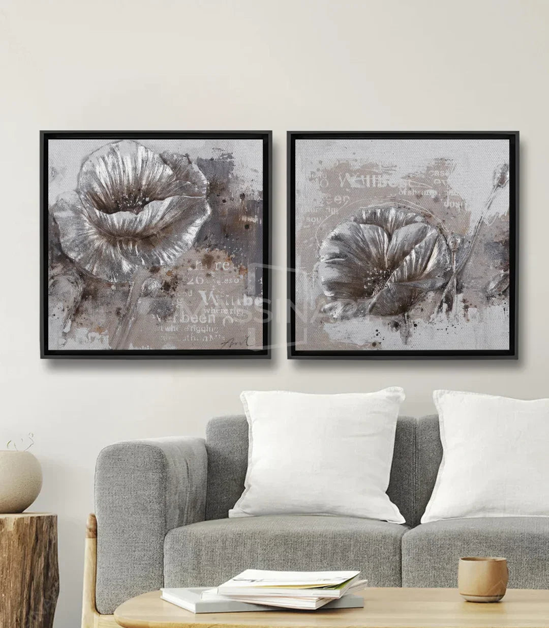 Cuadro decorativo contemporáneo Sharing, arte mural moderno para salón o despacho — Massinart