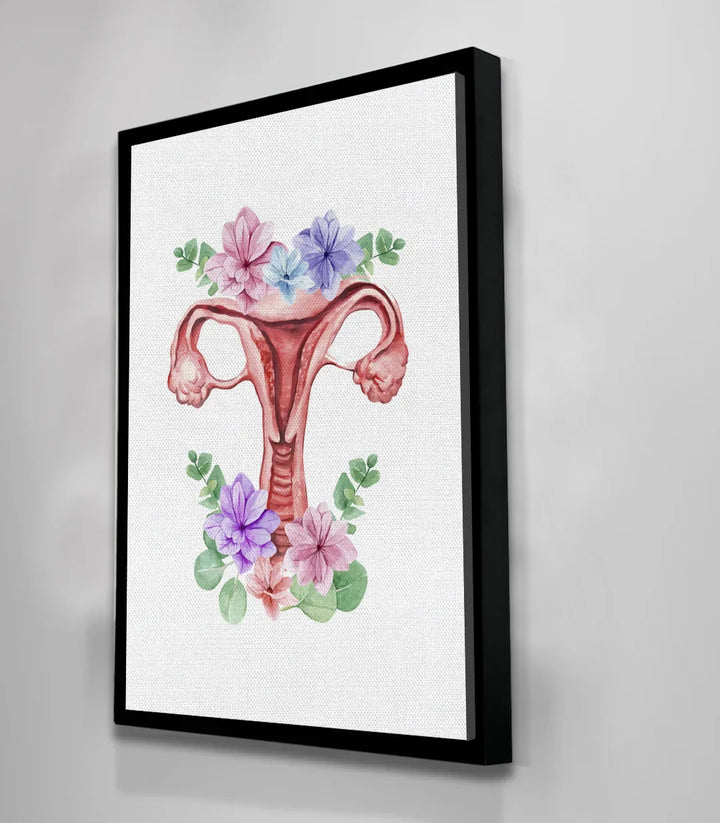 Cuadro Floral Uterus arte anatómico moderno para espacio de salud femenina, Massinart