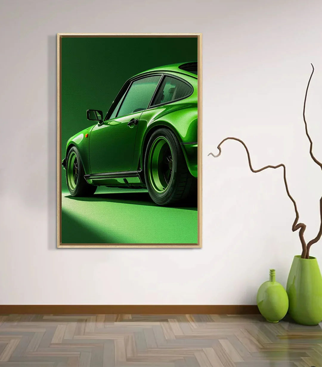 Cuadro coche verde decoración interior contemporáneo Massinart