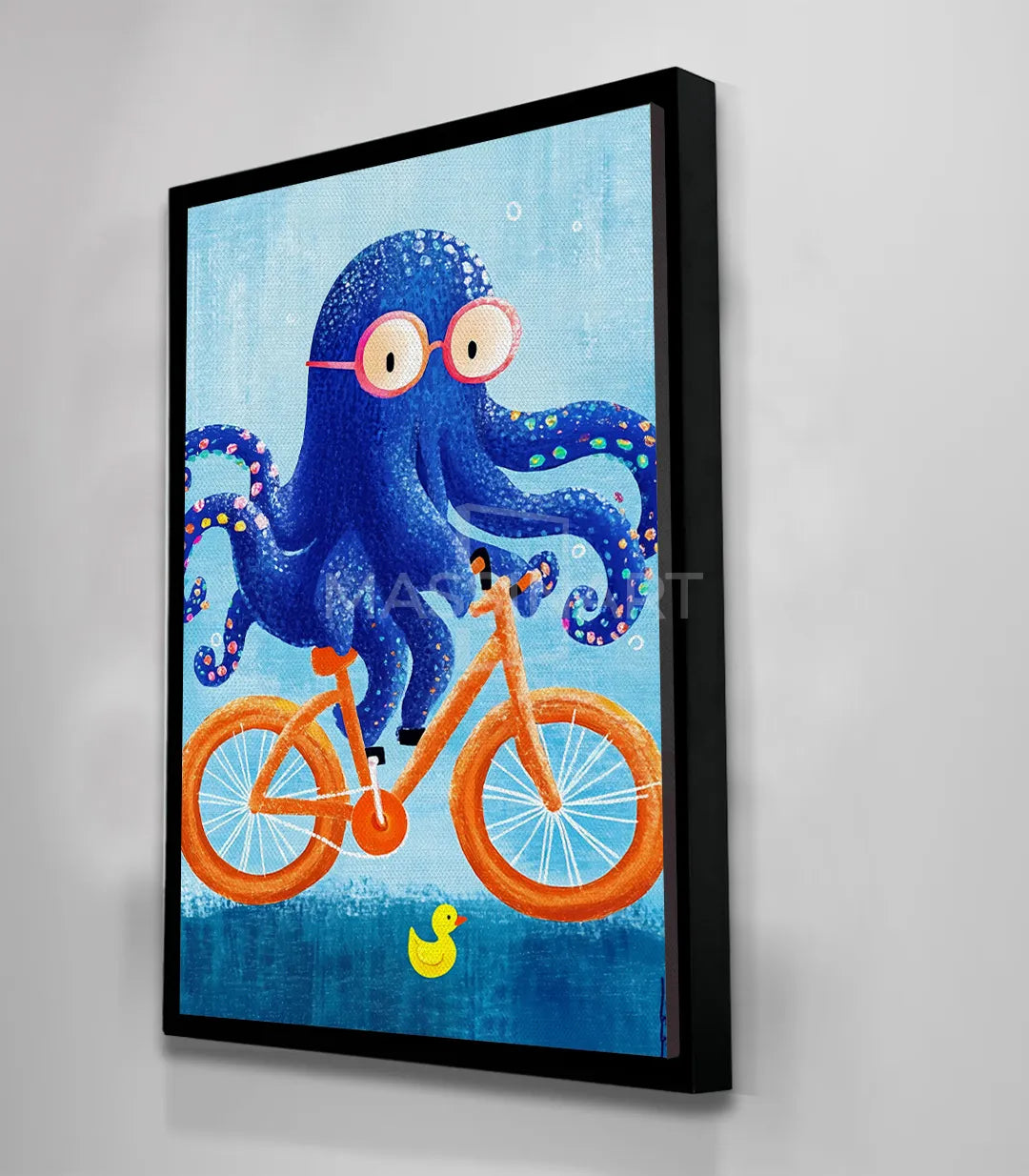 Detalle del cuadro Octo Ride — pulpo divertido y bicicleta naranja viva de Massinart