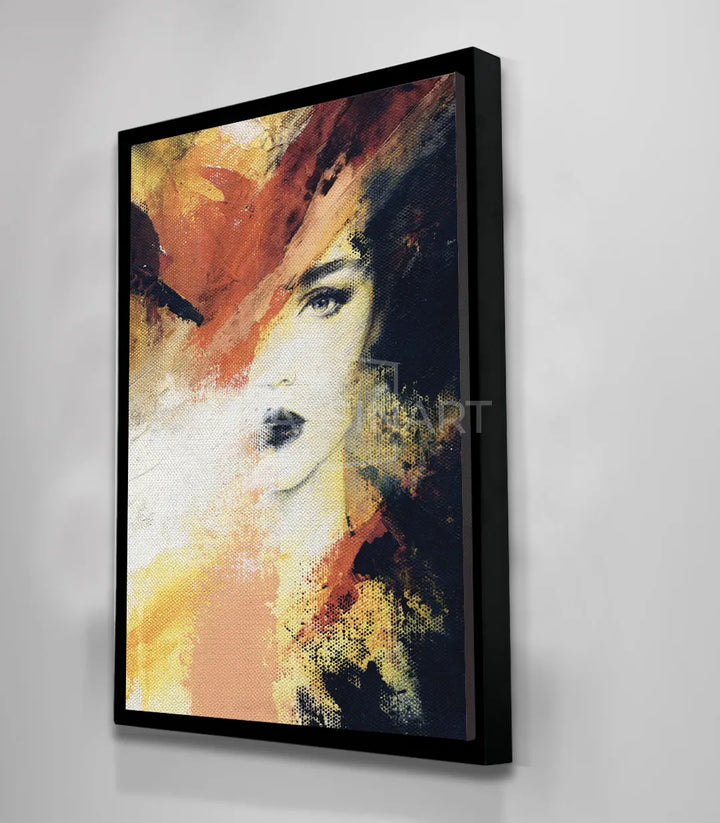 Retrato La Mirada en decoración de salón moderno, arte mural, Massinart