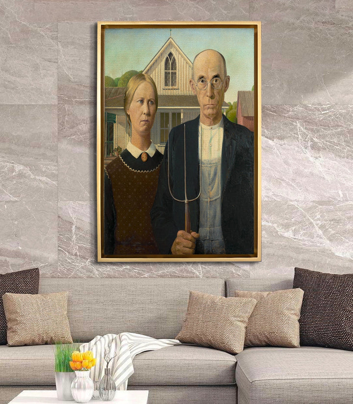 Cuadro American Gothic decoración interior estilo vintage Massinart
