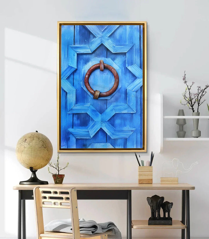 Cuadro Blue Door en un despacho moderno - Massinart