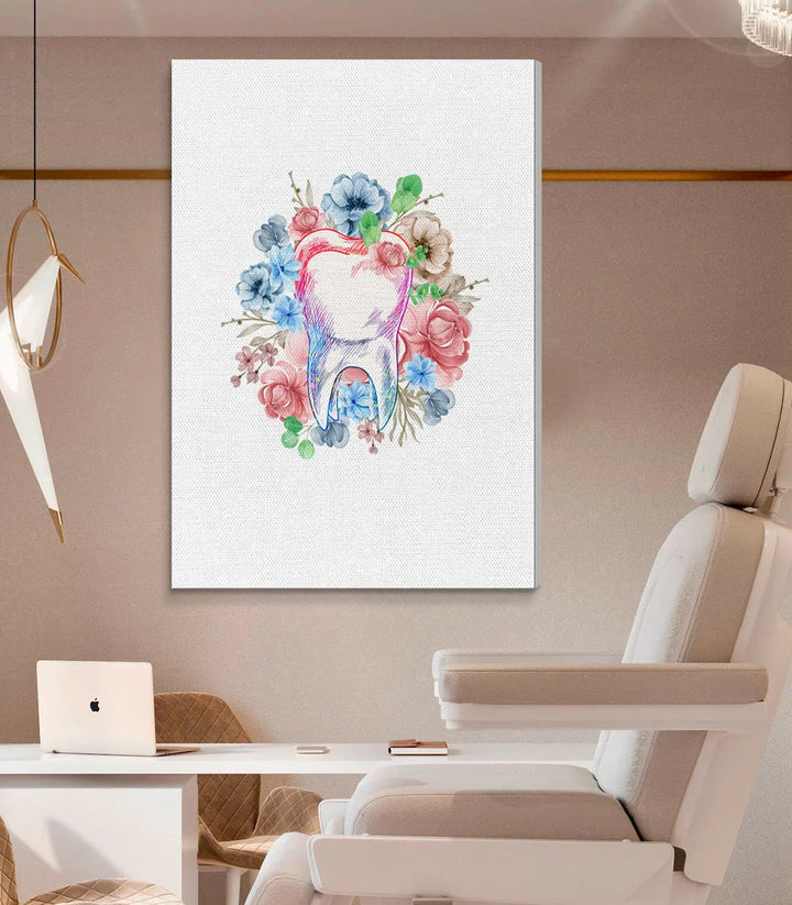 Cuadro arte dental flores minimalista Root Bloom Massinart