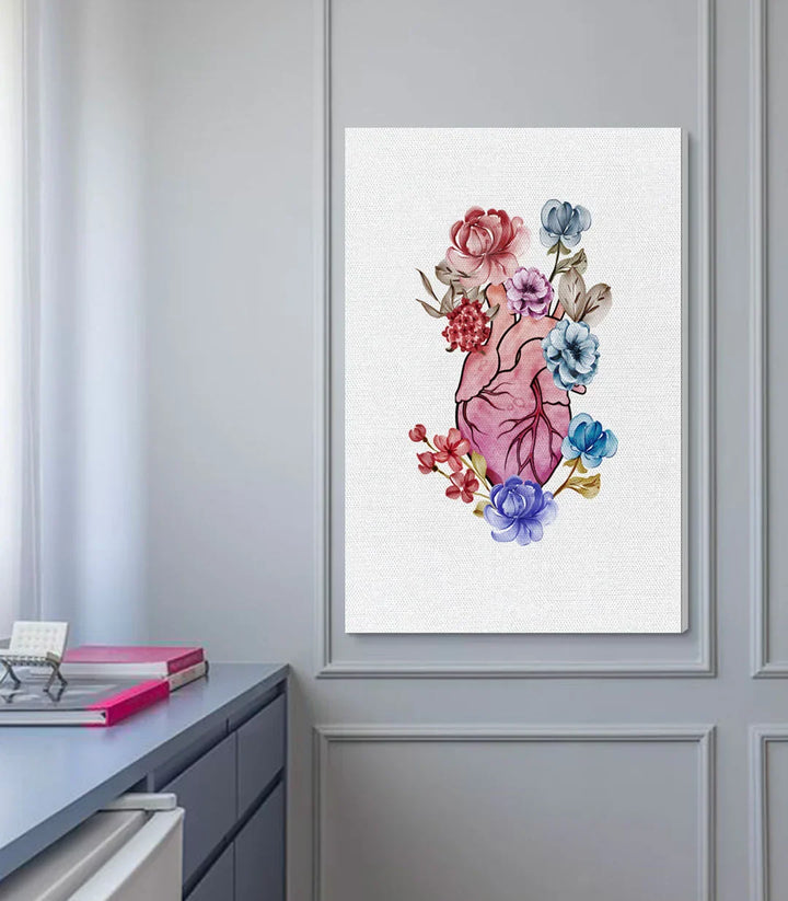Cuadro Floral Heart como decoración de pared en interior moderno — Massinart