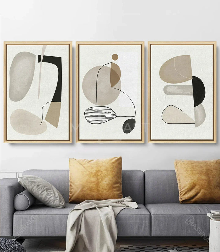 Cuadro de arte abstracto moderno con formas orgánicas — Massinart