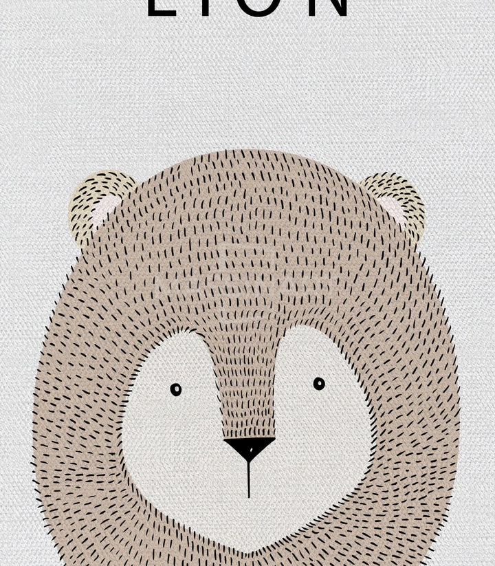 Detalle marco – Set de 4 cuadros animales minimalistas acabado canvas premium