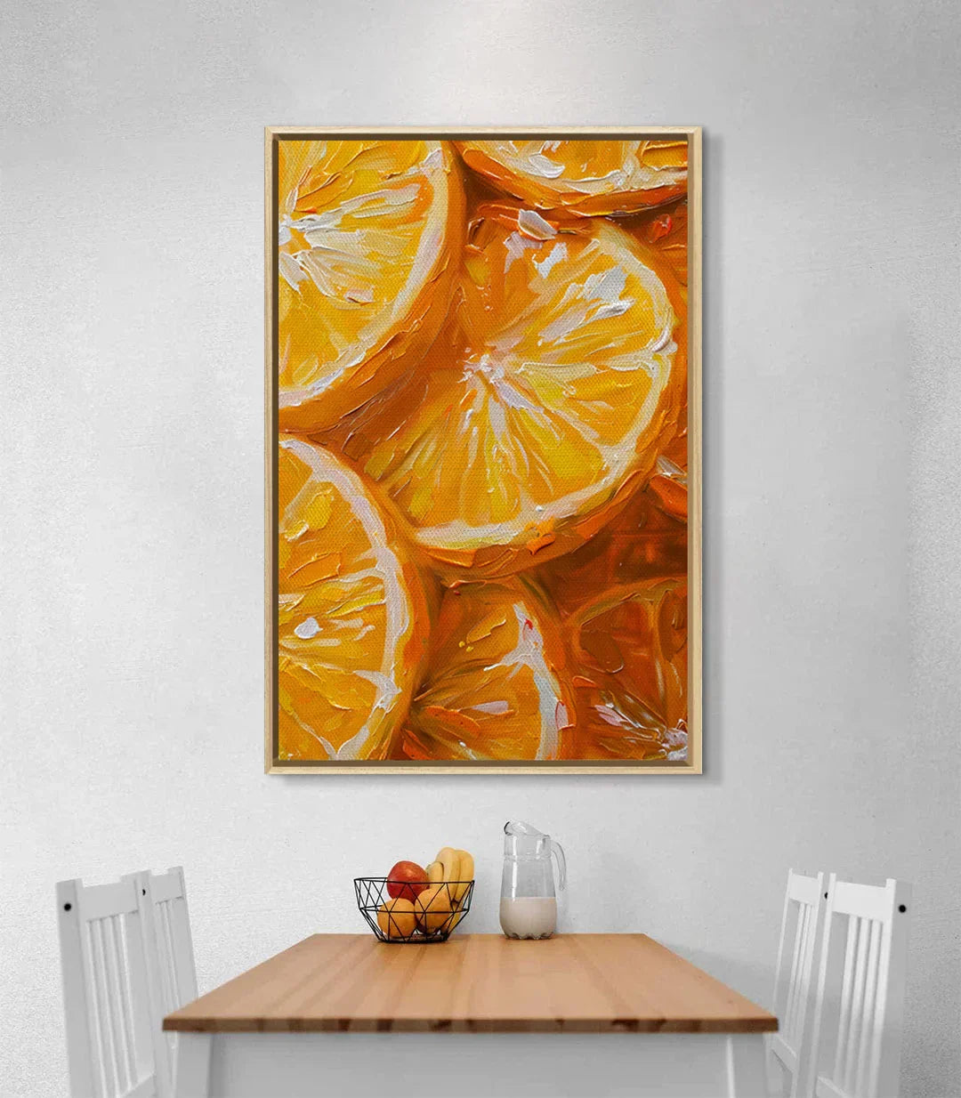 Cuadro Citrus Flow en pared blanca decoración de interiores Massinart
