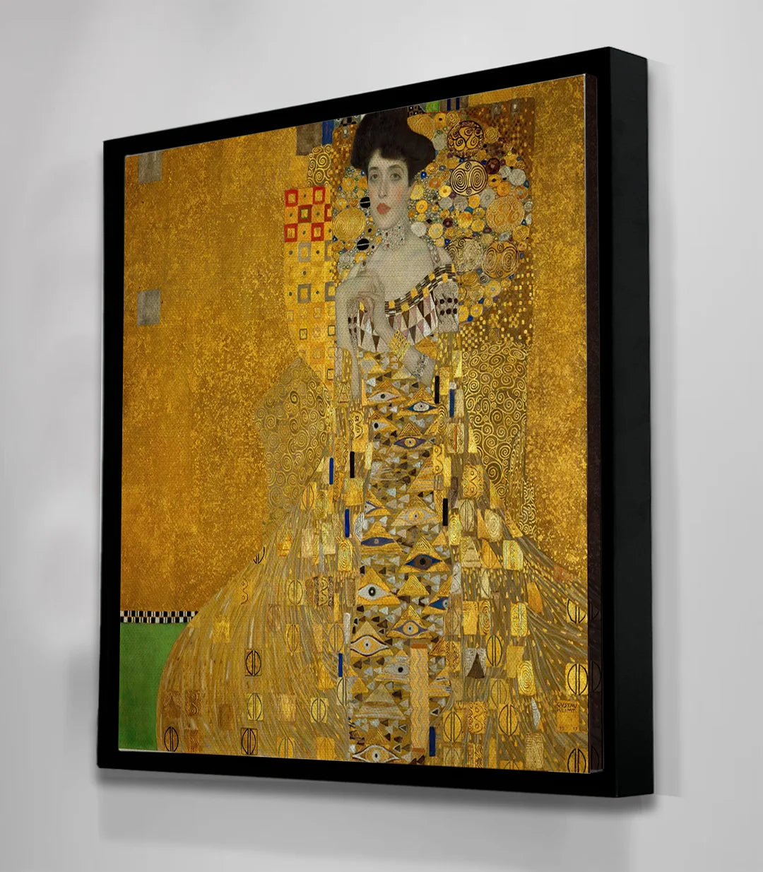 Cuadro retrato Adele Bloch-Bauer con marco negro en salón Massinart