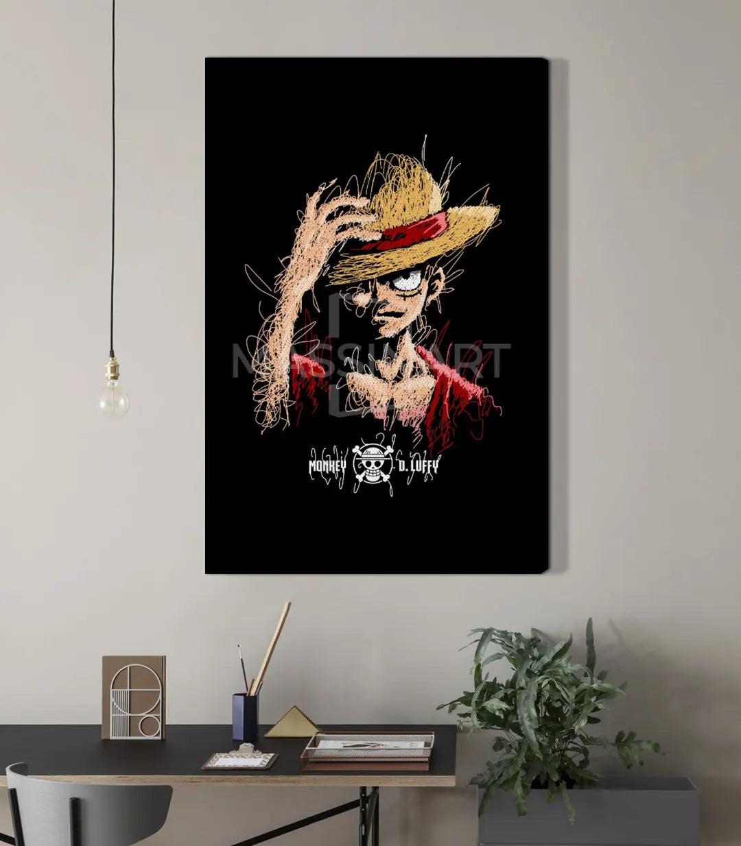 D.Lufi – ilustración pop-art pirata manga en formato vertical, ideal para habitación juvenil