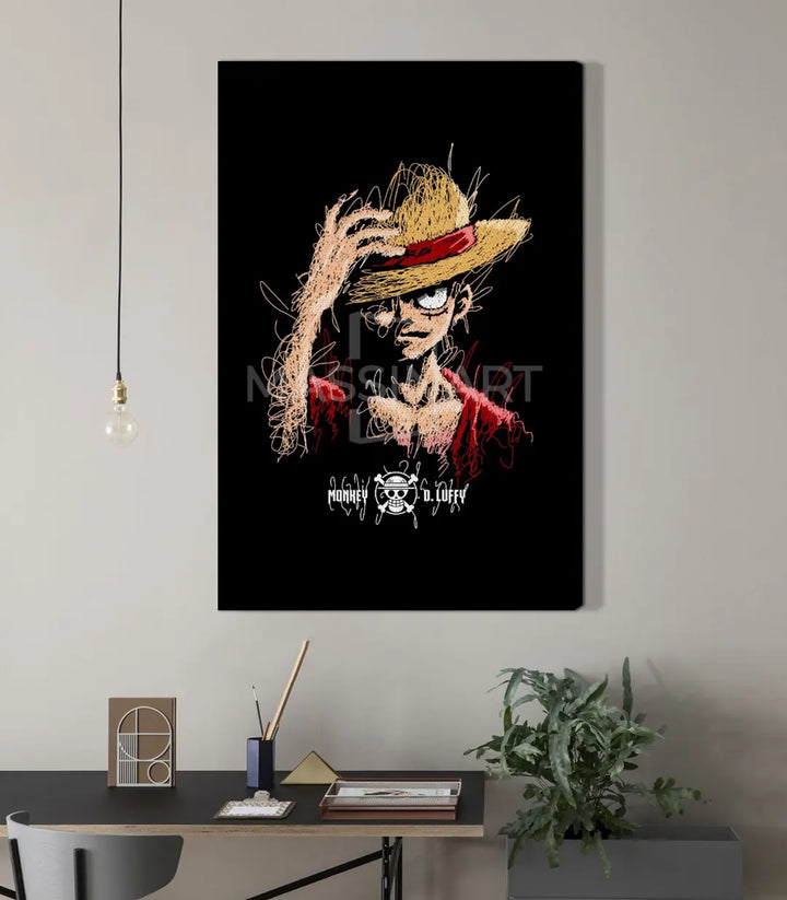 D.Lufi – ilustración pop-art pirata manga en formato vertical, ideal para habitación juvenil