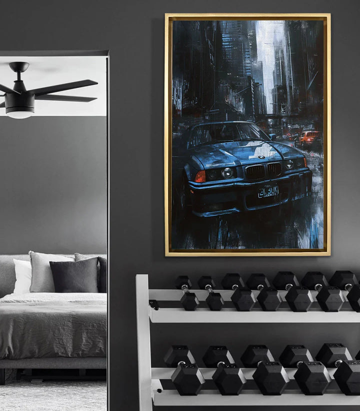 Cuadro City Roadster en dormitorio moderno — Massinart