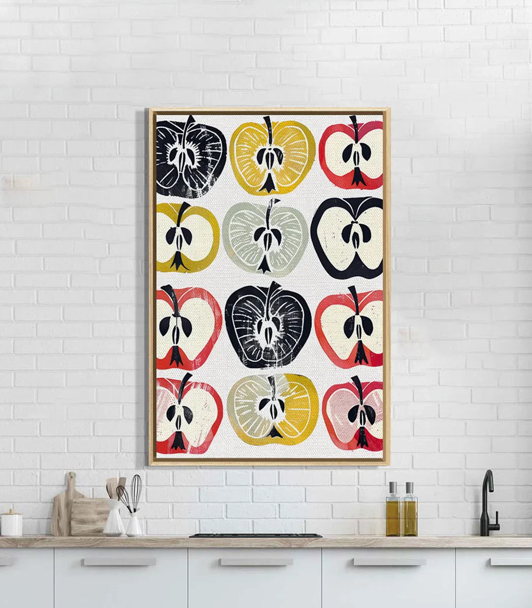 Cuadro Apple Essence en cocina moderna decorada Massinart
