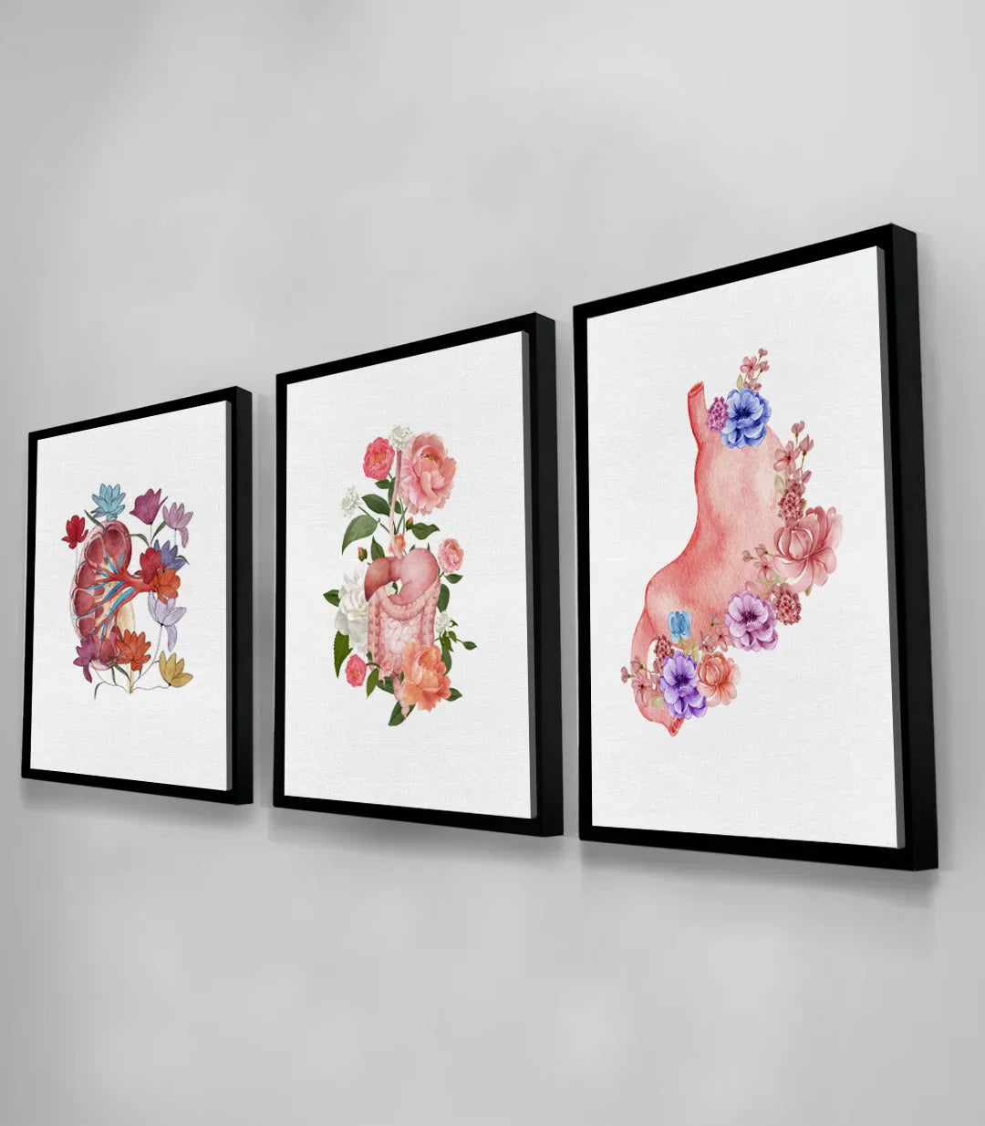 Detalle riñón floral en rosa empolvado y azul acuarela Blooming Organs Massinart