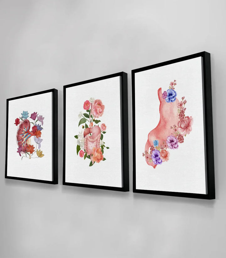 Detalle riñón floral en rosa empolvado y azul acuarela Blooming Organs Massinart