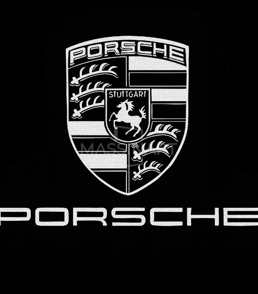 Tríptico Porsche Massinart — embalaje entrega listo para colgar