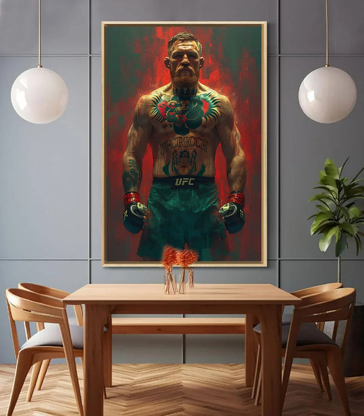 Cuadro McGregor's Fire en despacho contemporáneo — retrato combatiente arte urbano Massinart