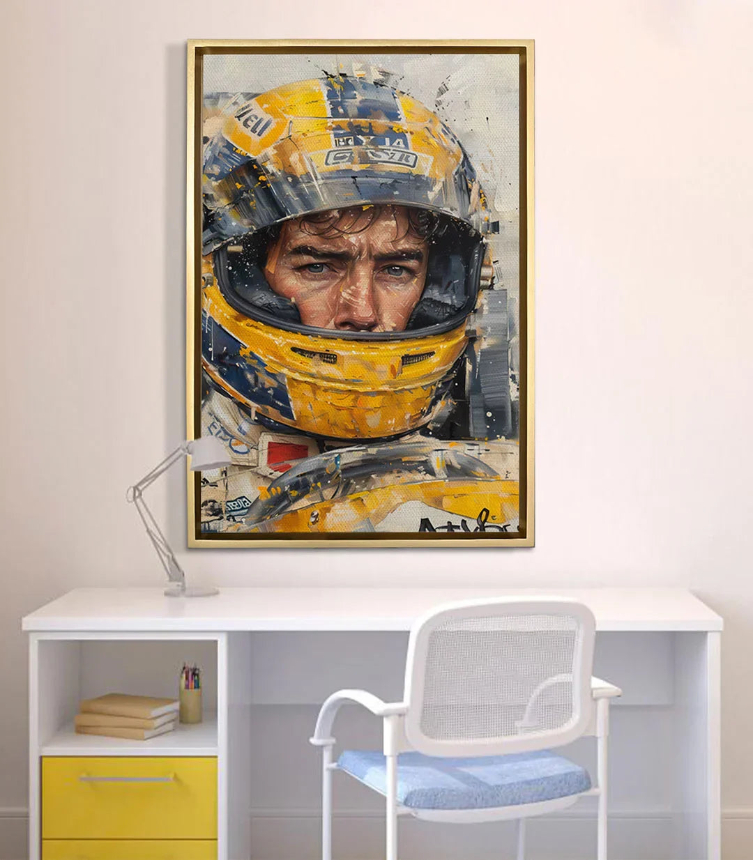 Cuadro Racing Focus en decoración de despacho moderno Massinart