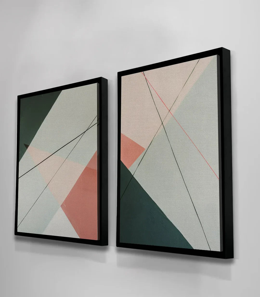 Cuadro Lineage Massinart — marco negro en salón moderno minimalista