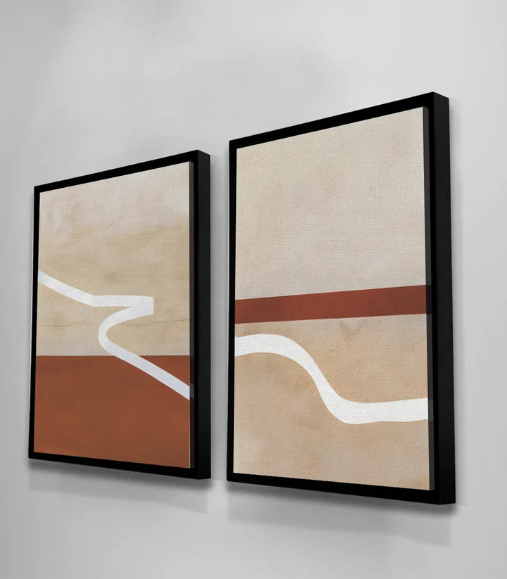 Detalle paleta terracota beige blanco cuadro Flux Massinart