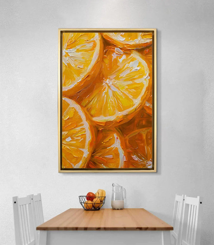 Cuadro Citrus Flow decorando una cocina y comedor Massinart