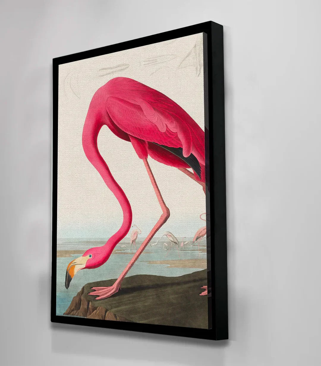 Detalle del cuadro The Flamingo's Stance — flamenco exótico en colores rosa y pastel, Massinart