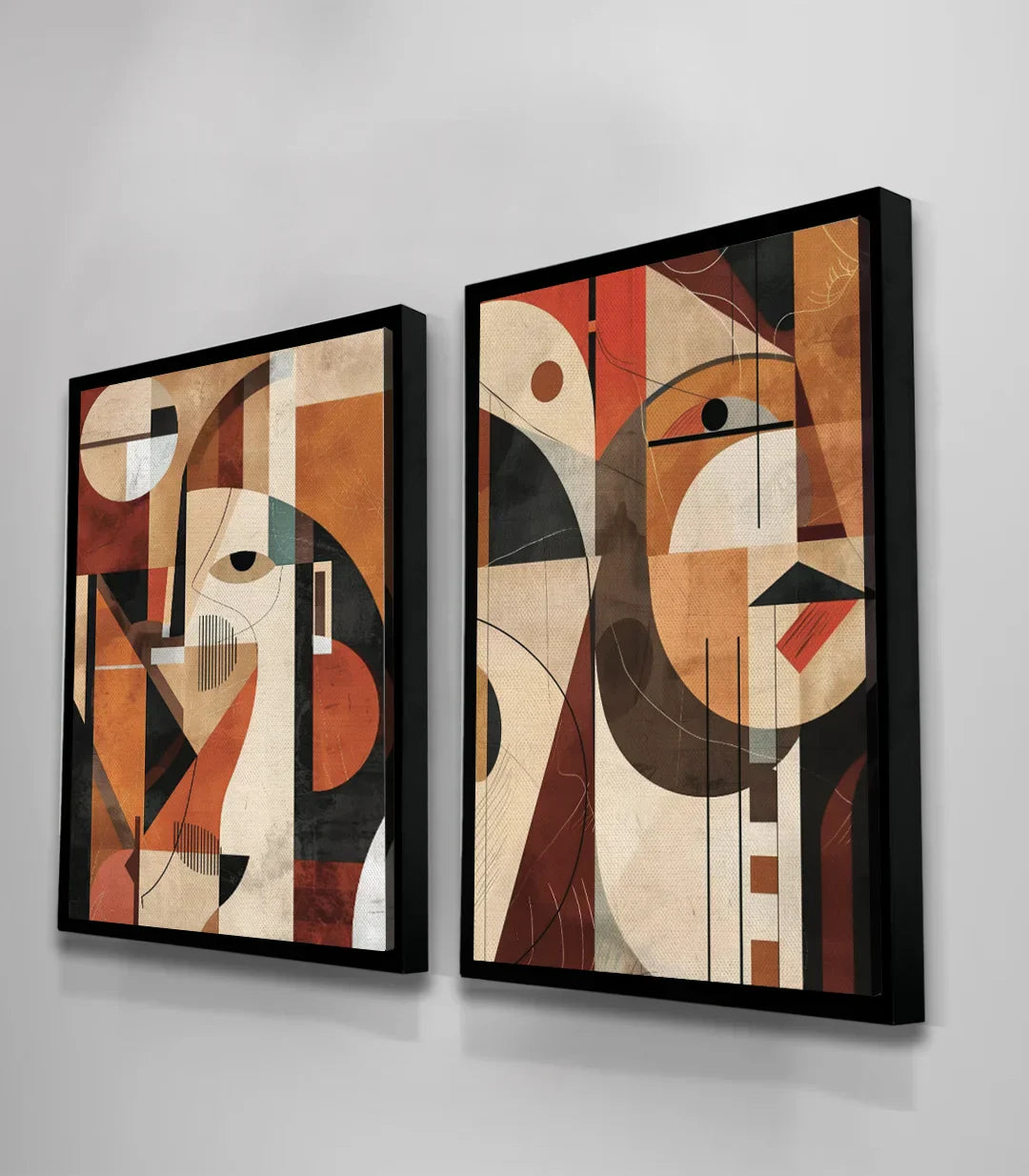 Cuadro Mirror díptico en oficina moderna, arte mural minimalista Massinart