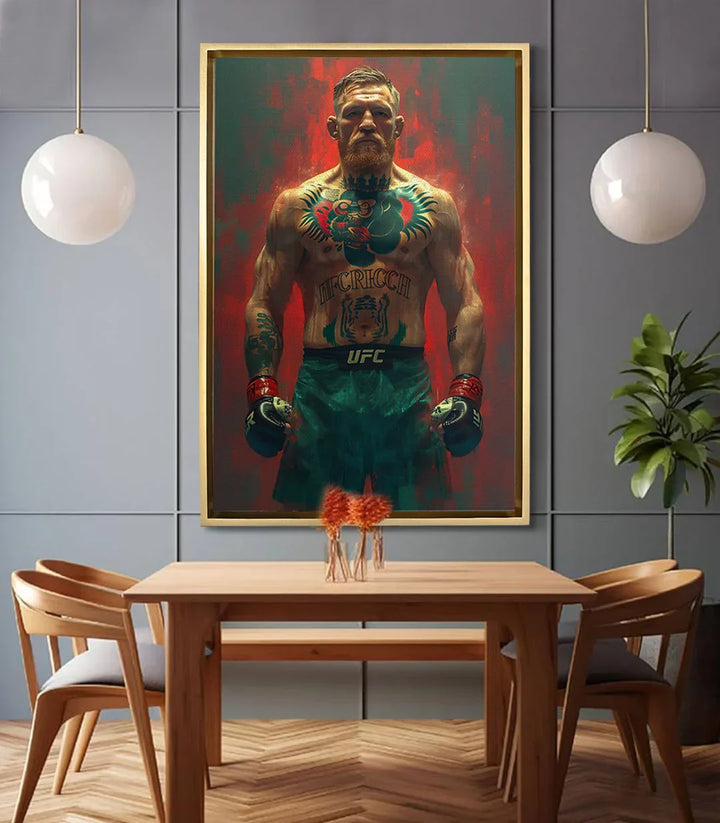 Cuadro McGregor's Fire en salón moderno — decoración mural deportiva Massinart