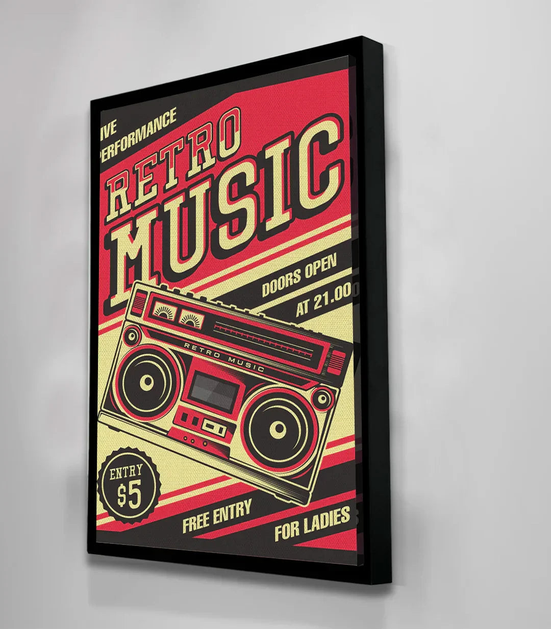 Decoración pasillo con cartel vintage retro años 80 Massinart