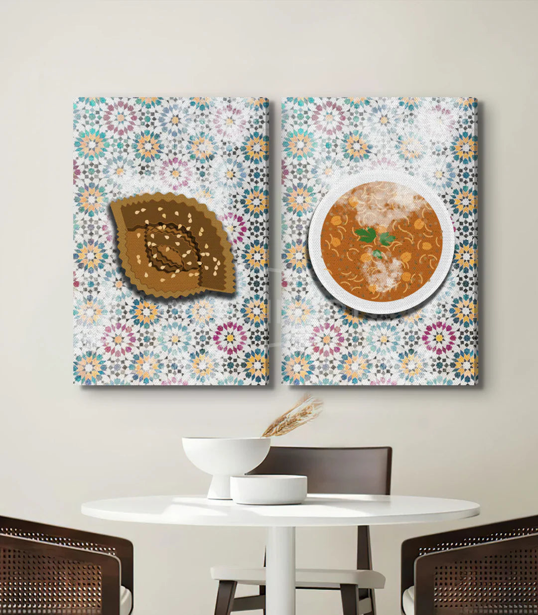Cuadro Chabakia en comedor — arte culinario marroquí en decoración de pared, Massinart