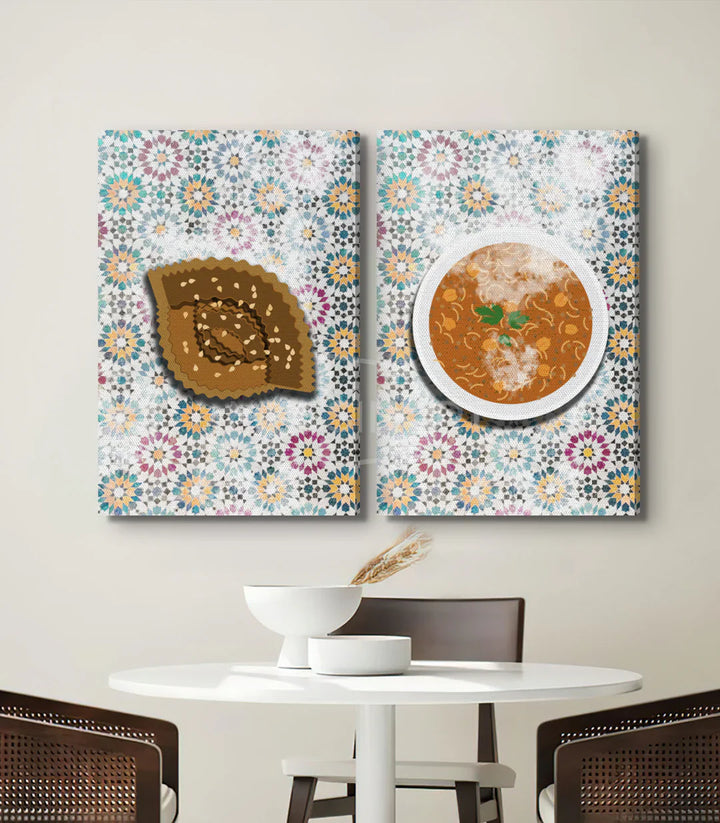 Cuadro Chabakia en comedor — arte culinario marroquí en decoración de pared, Massinart