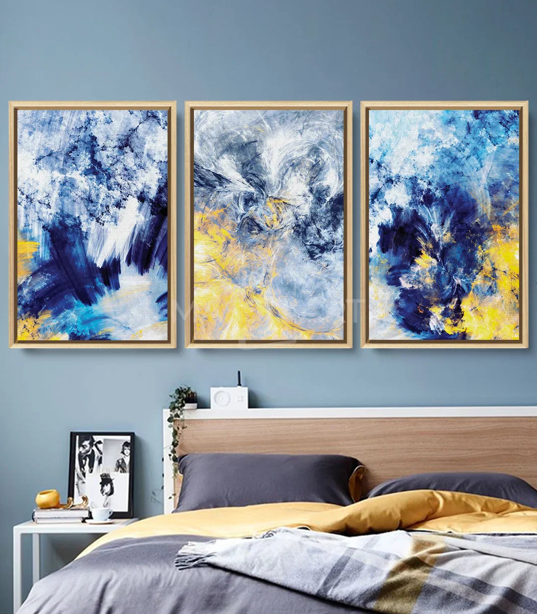 Cuadro Slow Motion panel derecho dinámico azul amarillo Massinart