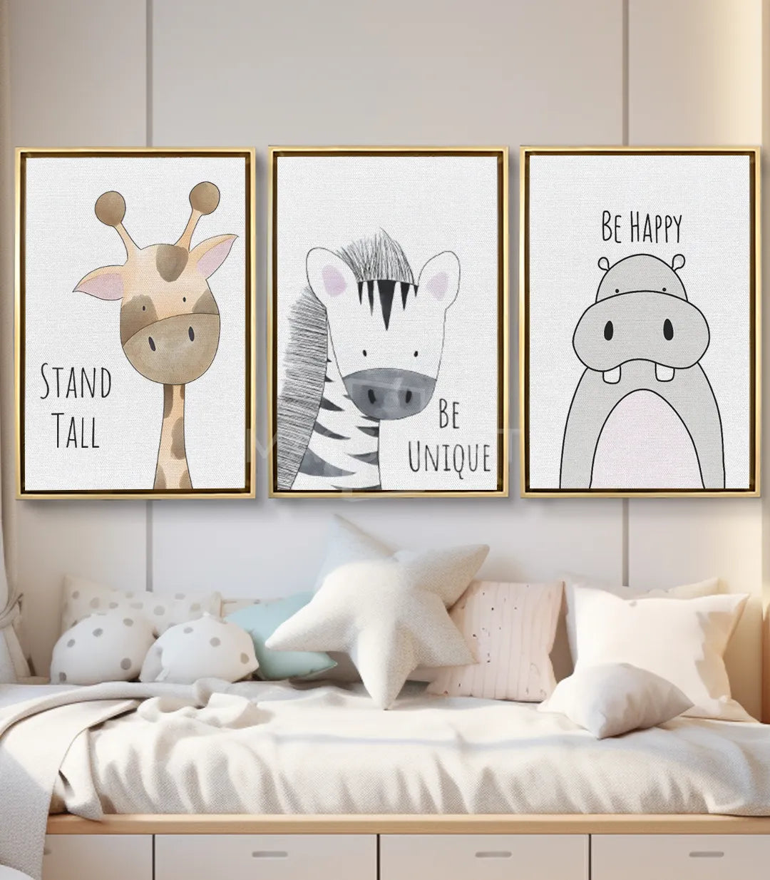 Cuadro cebra «Be Unique» en blanco, negro y gris — Massinart