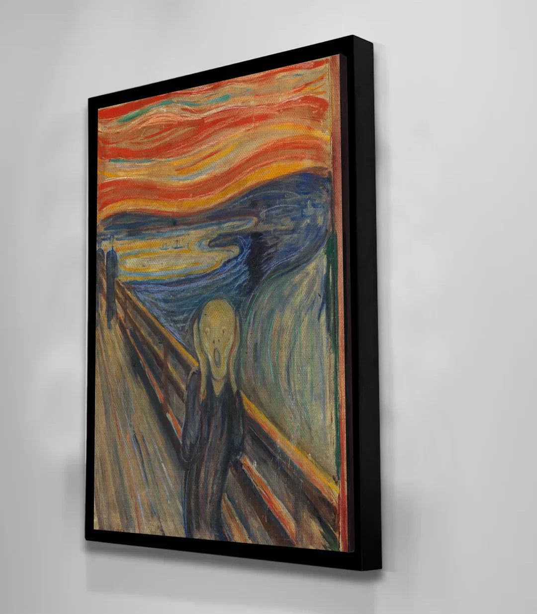 Detalle de paleta expresionista de El Grito: tonos rojo, naranja, azul y amarillo, Massinart