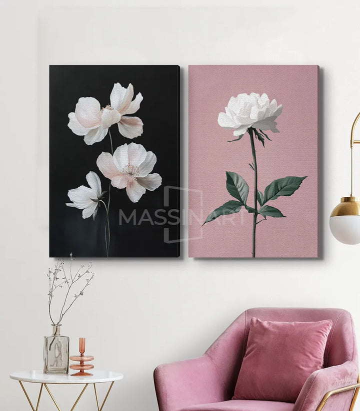 Cuadro flores elegantes decoración dormitorio Massinart