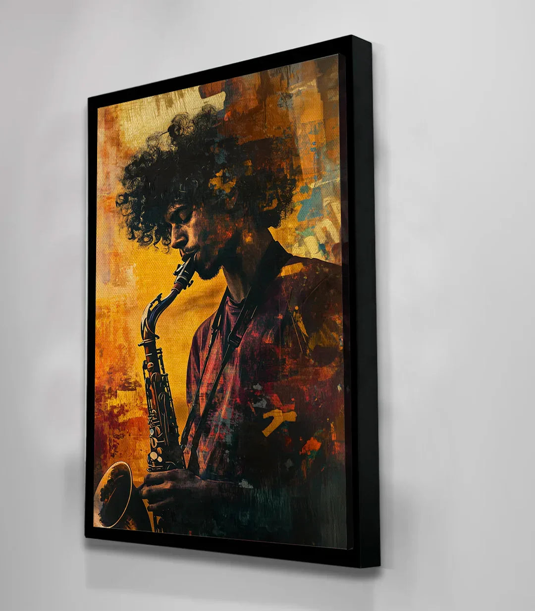 Arte mural jazz - Cuadro de músico expresionista para pared, Massinart