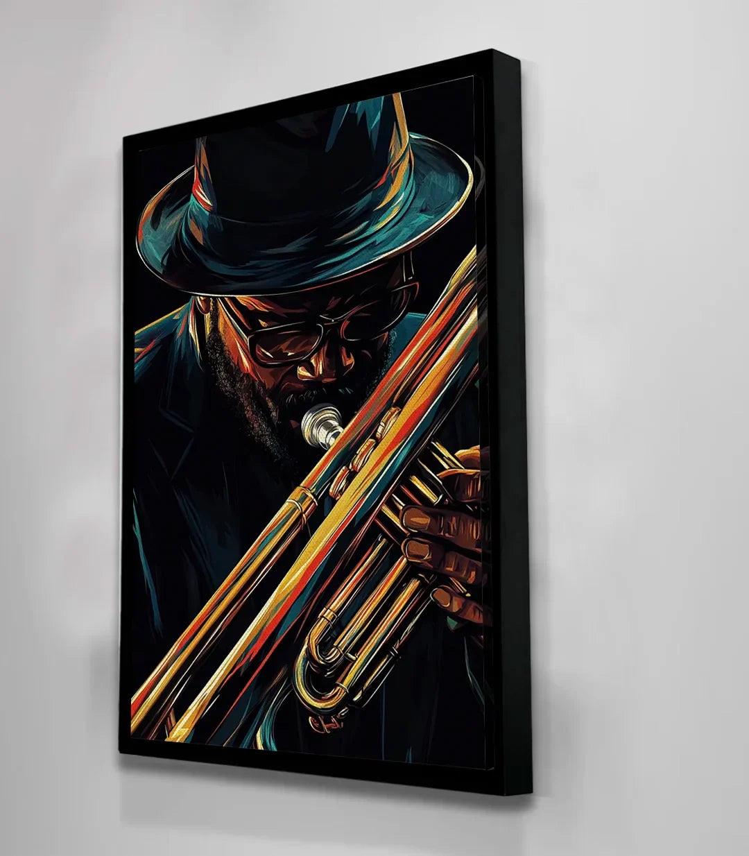 Cuadro Jazz Whispers en salón moderno iluminación de ambiente Massinart